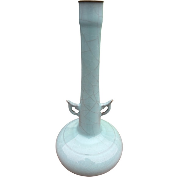14” Contemporary Glaze Crackleware Vase - Picture 2 of 5